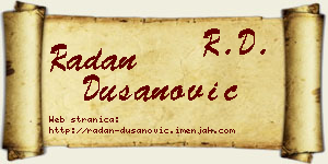Radan Dušanović vizit kartica
